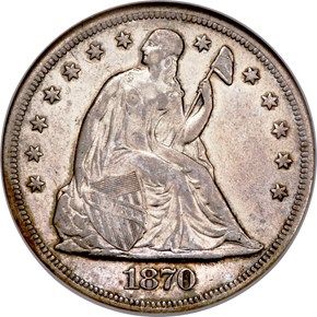 1870 Seated Liberty Dollar Obverse