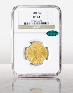 1811 $5 Capped Bust Small NGC MS63 CAC