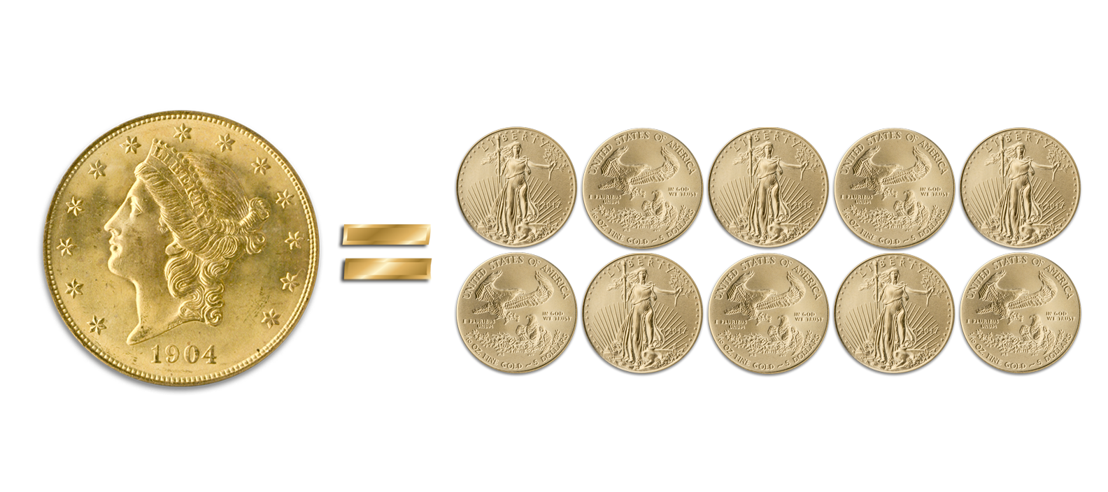 Purchase a $14,500 rare coin, receive ten $5 American Gold Eagles