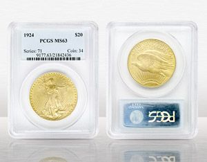 $20 Saint Gaudens No Motto MS63 Certified