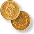 Indian Gold Dollar Type III Gold Coin