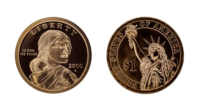 Native American Woman on Gold Dollar Coin: Sacagawea Coin History