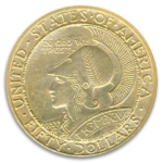 1915-S $50 Panama Pacific Round Version
