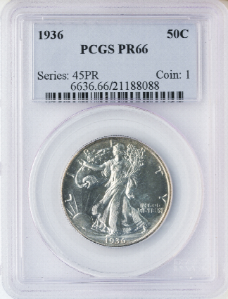 1936 Walking Liberty Half Dollar PCGS PR66 1936 Walking Liberty Half Dollar PCGS PR66