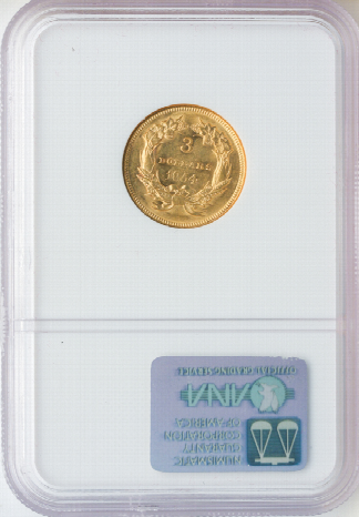 1854 $3 Gold NGC AU58 1854 $3 Gold NGC AU58