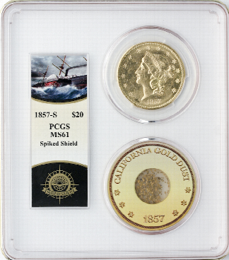 1857-S $20 Liberty SSCA Pinch Of Dust PCGS MS61 1857-S $20 Liberty SSCA Pinch Of Dust PCGS MS61