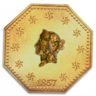 1857 $1 SS Central America 1.5 Grams Gold Nuggets 1857 $1 SS Central America 1.5 Grams Gold Nuggets
