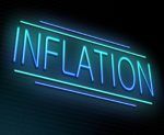 Neon blue Inflation sign