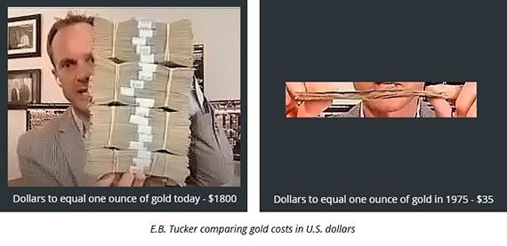 EB Tucker with stacks of dollars