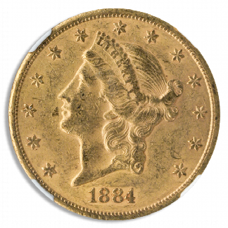 1884-CC $20 Liberty NGC AU55 CAC 1884-CC $20 Liberty NGC AU55 CAC