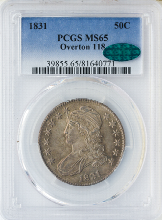 1831 Capped Bust Half Dollar PCGS MS65 CAC 1831 Capped Bust Half Dollar PCGS MS65 CAC
