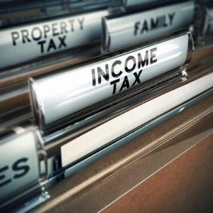 Folder tabs with various tax type names