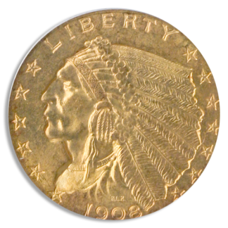 1908 $2 1/2 Indian PCGS MS3 1908 $2 1/2 Indian PCGS MS3