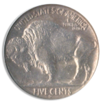 Reverse image of 1837-D Buffalo Nickel 3 Legs error