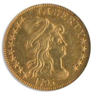 1795 $5 Draped Bust Small Eagle NGC AU58 CAC