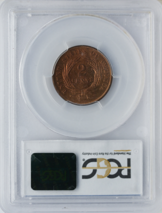 1865 2 Cent PCGS MS65 RD CAC