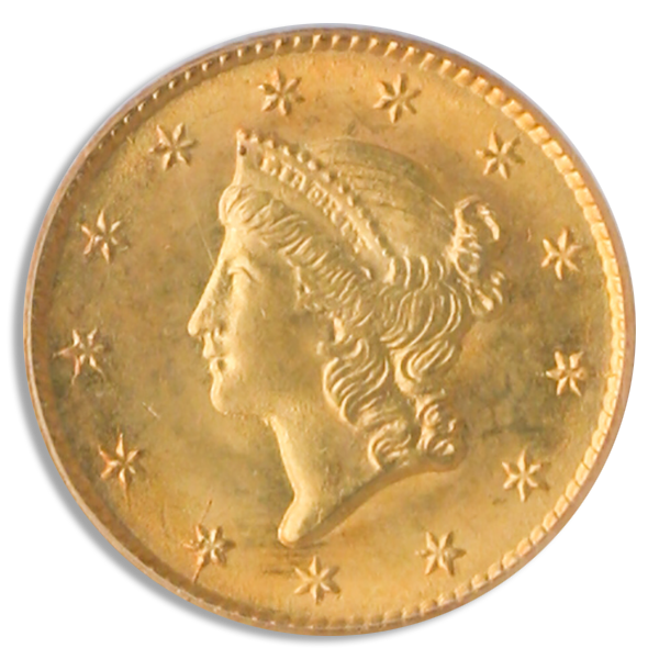 $1 Gold Type 1 Certified MS64 (Dates/Types Vary)