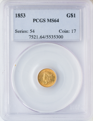 $1 Gold Type 1 Certified MS64 (Dates/Types Vary)