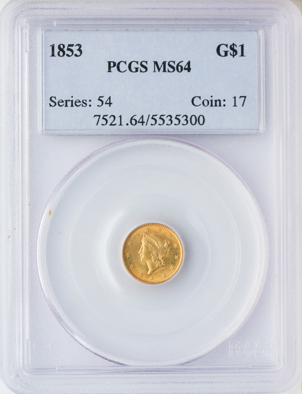 $1 Gold Type 1 Certified MS64 (Dates/Types Vary)