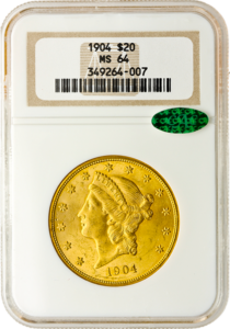 $20 Liberty MS64 Certified CAC (Dates/Types Vary)
