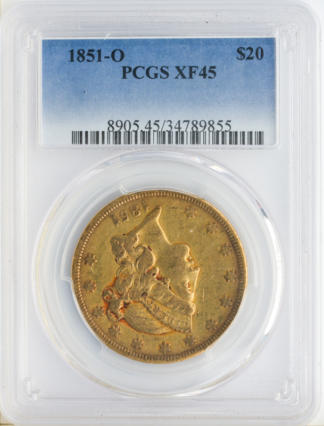 1851-O $20 Liberty PCGS XF45