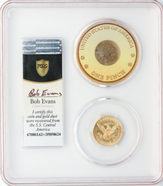 1857-S $5 Liberty SSCA Pinch Of Dust PCGS MS62 CAC + 1857-S $5 Liberty SSCA Pinch Of Dust PCGS MS62 CAC +