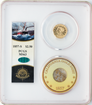 1857-S $2 1/2 Liberty SSCA POD PCGS MS63 CAC 1857-S $2 1/2 Liberty SSCA POD PCGS MS63 CAC