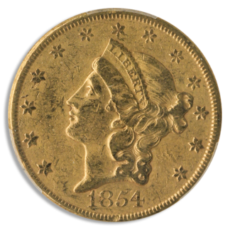 1854 $20 Liberty Large Date PCGS XF45 CAC 1854 $20 Liberty Large Date PCGS XF45 CAC