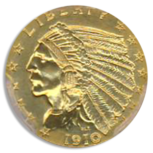 Obverse $2.50 Gold Indian Simpson Collection