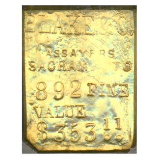 BLAKE GOLD BAR SSCA #5195 19.15 oz .892 Fine $353.11