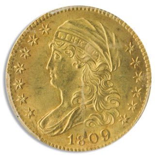 1809/8 $5 Capped Bust PCGS MS63 CAC + 1809/8 $5 Capped Bust PCGS MS63 CAC +