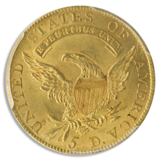 1809/8 $5 Capped Bust PCGS MS63 CAC + 1809/8 $5 Capped Bust PCGS MS63 CAC +