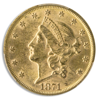 1871-S $20 Liberty PCGS MS61 CAC 1871-S $20 Liberty PCGS MS61 CAC