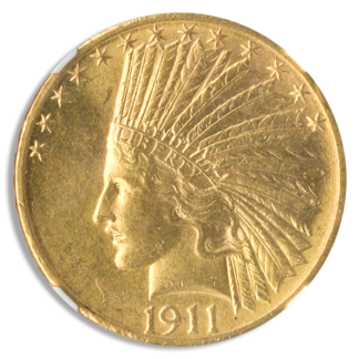 1911-D $10 Indian NGC AU58