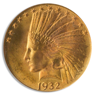 1932 $10 Indian Gold Coin PCGS Mint State 65(MS65) CAC 1932 $10 Indian Gold Coin PCGS Mint State 65(MS65) CAC