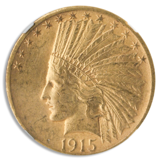 1915-S $10 Indian NGC AU58 CAC 1915-S $10 Indian NGC AU58 CAC
