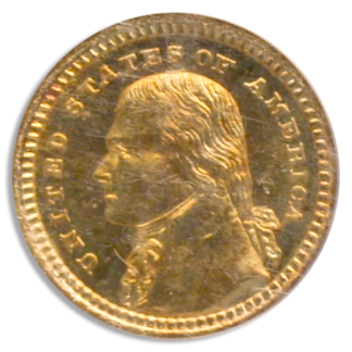 1903 $1 Jefferson Commemorative Gold Coin PCGS Mint State 65(MS65) 1903 $1 Jefferson Commemorative Gold Coin PCGS Mint State 65(MS65)