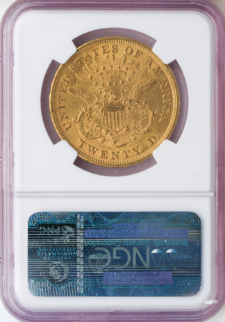 1873 $20 Liberty Open 3 NGC AU58 CAC 1873 $20 Liberty Open 3 NGC AU58 CAC