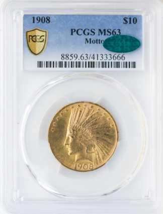 1908 $10 Indian With Motto PCGS MS63 CAC 1908 $10 Indian With Motto PCGS MS63 CAC