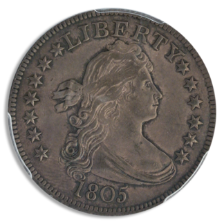 1805 Draped Bust Quarter PCGS AU58 CAC 1805 Draped Bust Quarter PCGS AU58 CAC
