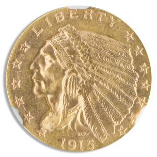 1915 $2 1/2 Indian NGC MS64 CAC 1915 $2 1/2 Indian NGC MS64 CAC