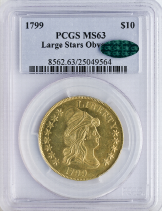 1799 $10 Draped Bust PCGS MS63 CAC