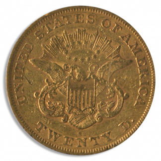 1866-S $20 Liberty Type 1 No Motto PCGS XF40 CAC 1866-S $20 Liberty Type 1 No Motto PCGS XF40 CAC