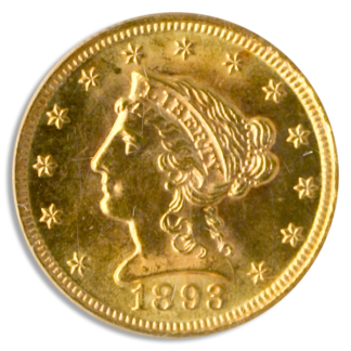 1893 $2 1/2 Liberty PCGS MS63