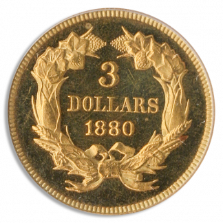 1880 $3 Indian Princess PCGS PR65 CAC Cameo 1880 $3 Indian Princess PCGS PR65 CAC Cameo