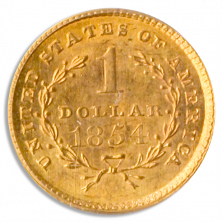 1854 Ty 1 Gold $1 PCGS MS64 1854 Ty 1 Gold $1 PCGS MS64