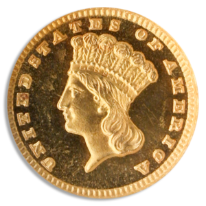 1885 $1 Gold Obverse