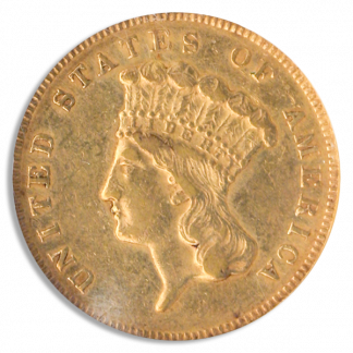 1866 $3 Indian Princess NGC AU55 1866 $3 Indian Princess NGC AU55