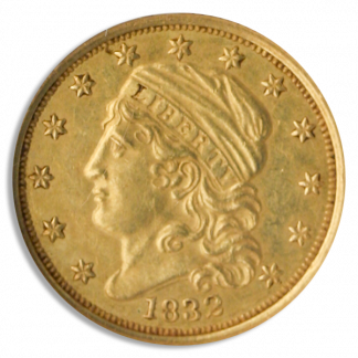 1832 $2 1/2 Capped Bust Small Diameter NGC AU58 1832 $2 1/2 Capped Bust Small Diameter NGC AU58