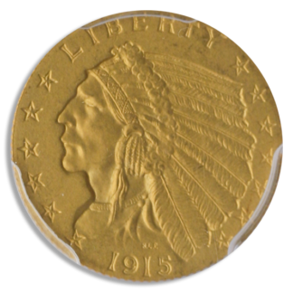 1915 $2 1/2 Indian PCGS PR64 CAC 1915 $2 1/2 Indian PCGS PR64 CAC